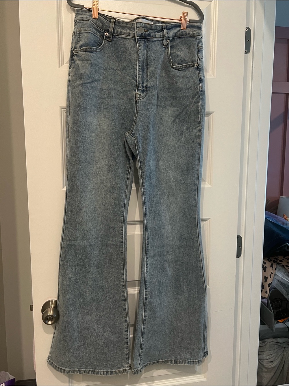 Fashion Nova brand new Light Wash Blue High-Rise Flare Jeans